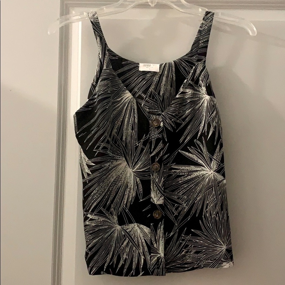 Button down strap crop top